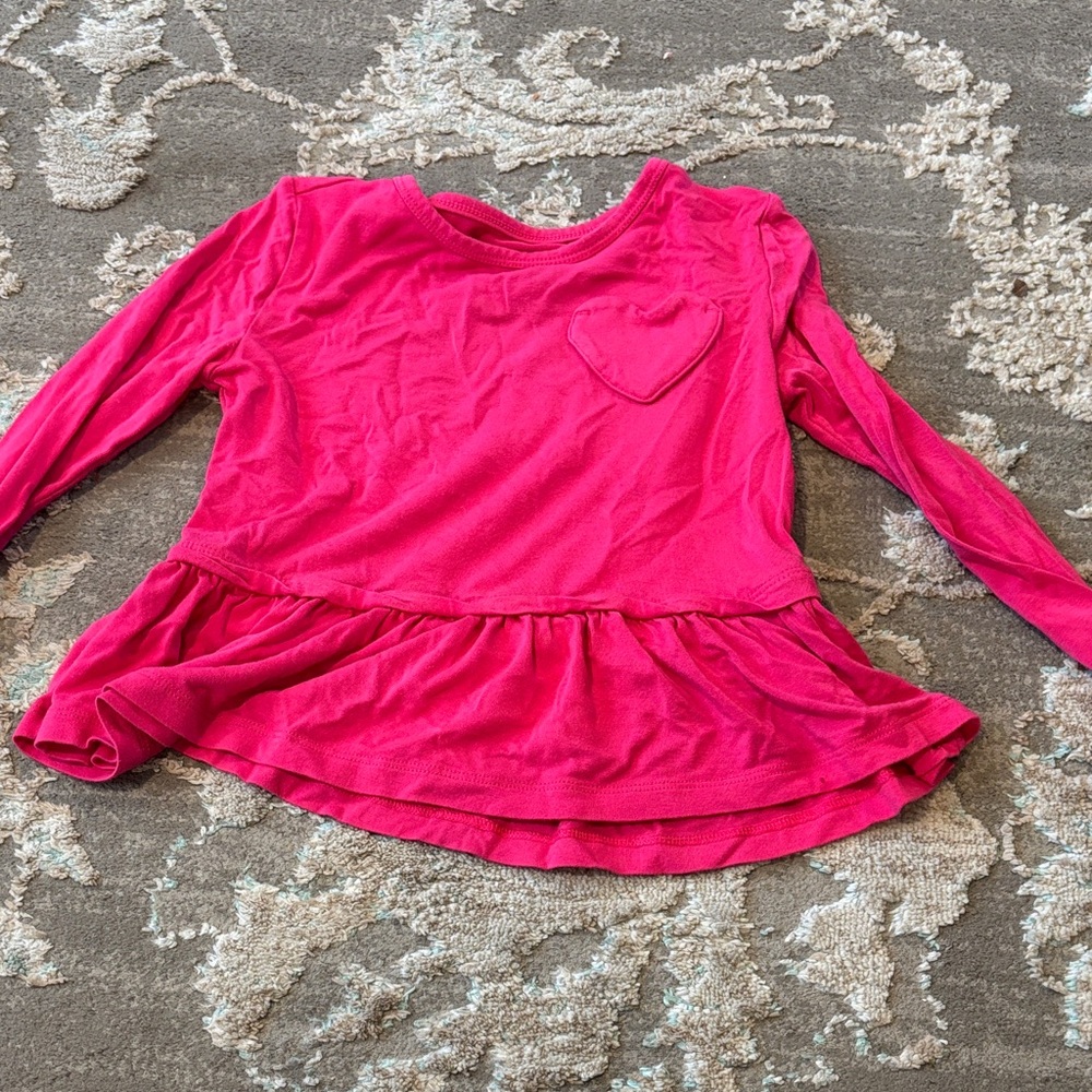 Little Sleepies Pink Long Sleeve Peplum Top